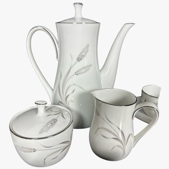 Noritake Prosperity Coffee Set w/Sugar Creamer 6 Cups/Saucers Japan 1960's-70's - Picture 3 of 10